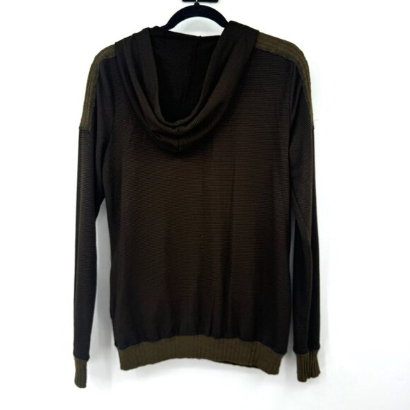 Michael Stars Women's Stripe L'slv Zip Up Hoodie with Sweater Trim Woman’s M L g - Picture 10 of 13